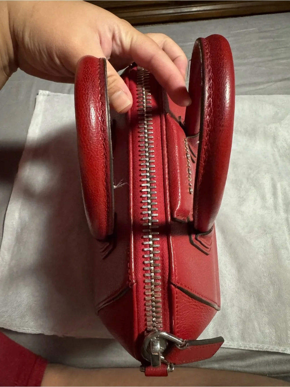 Givenchy Red Leather Antigona-Style Mini Satchel - Picture 5 of 13